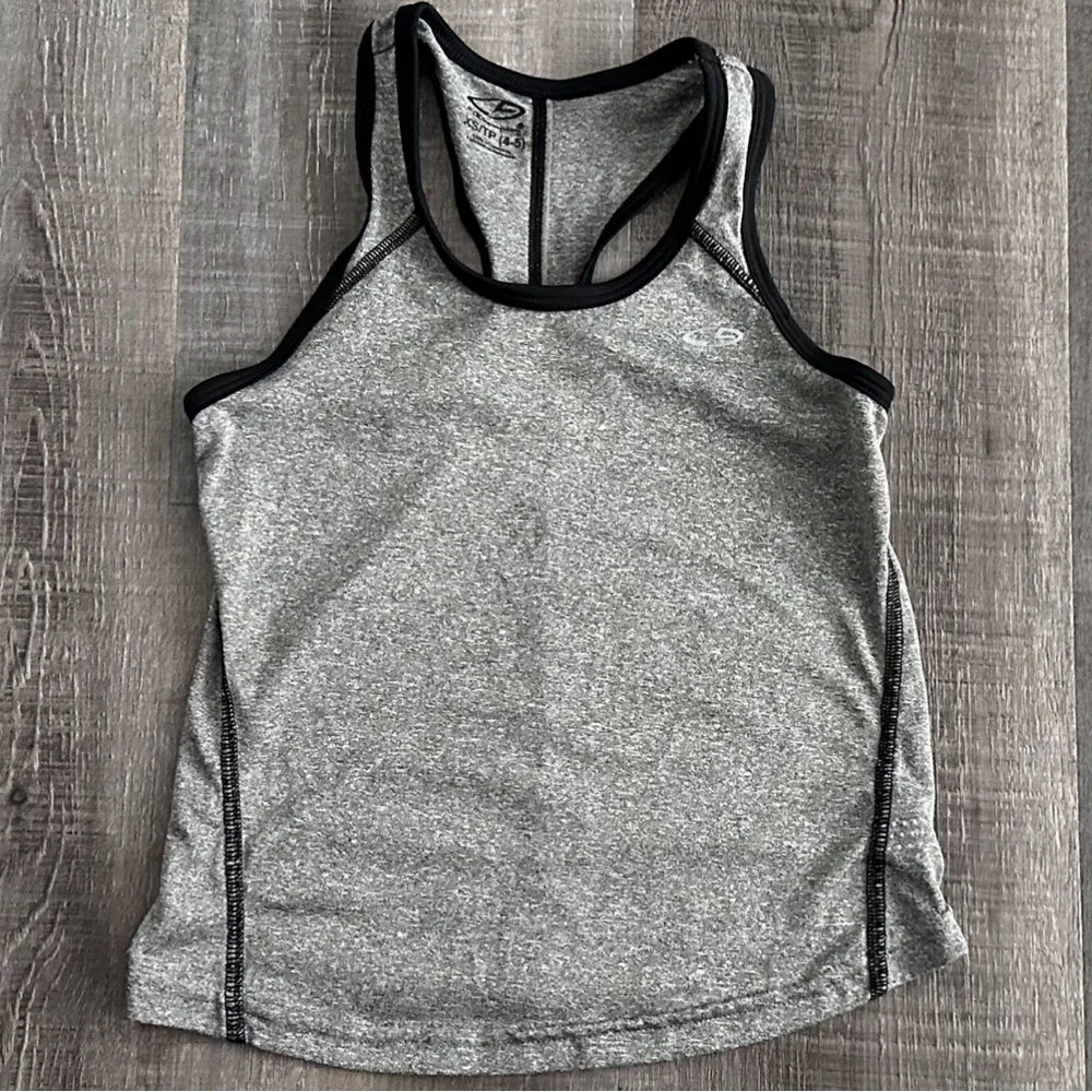 💞 Little Girls XS (4-5) Grey Racerback Running Tank